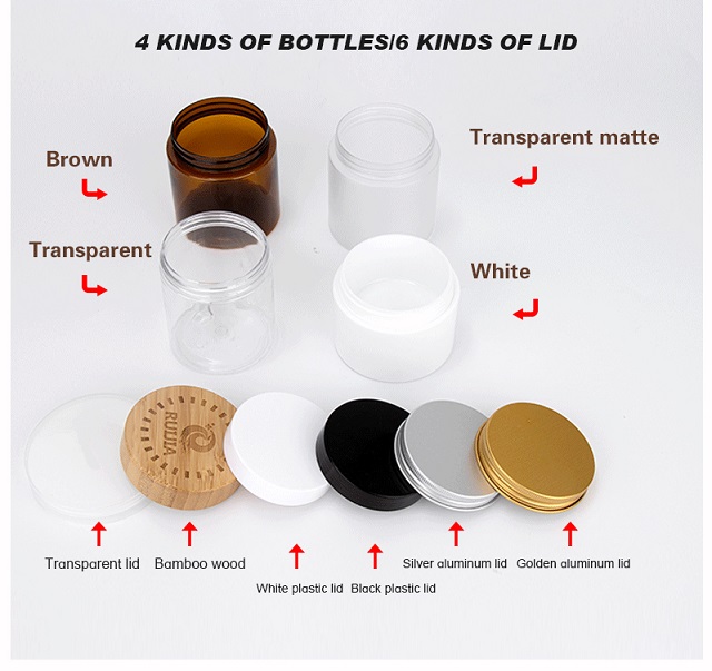 Transparent Pet Wide Mouth Plastic Jar With Plastic Bamboo Wooden Cap Опарник прозрачного рта любимца широкий пластиковый с пластиковой бамбуковой деревянной крышкой