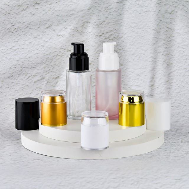 Frosted clear Glass Bottle With Pump Бутылка из матового прозрачного стекла с насосом