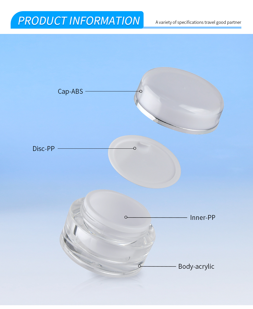 Round Double Wall Plastic Eye Face Cream Jar Круглая пластиковая банка для крема для лица с двойными стенками