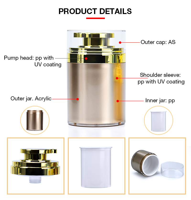 Airless Pump Cosmetic Cream Jar Банка для косметического крема безвоздушного насоса