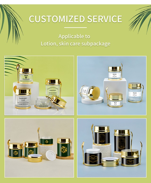 Glass Face Cream Jar with Spoon for Lotion Honey Стеклянная банка для крема для лица с ложкой для медового лосьона