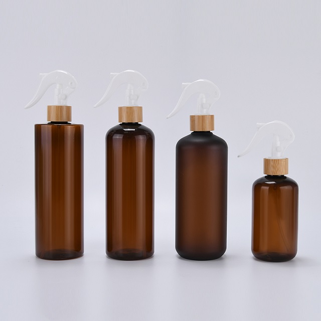 Косметическая упаковка 100 мл 120 мл 250 мл 300 мл 500 мл Пластиковый распылитель для домашних животных с бамбуковой крышкой для диспенсера для волос