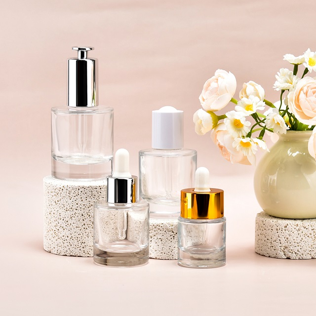 Пустая косметическая 1 унция 2 унции 30 мл 60 мл прозрачная парфюмерная сыворотка для ухода за кожей, эфирное масло для волос, капельница, стеклянная бутылка