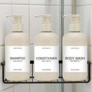 250 мл биоразлагаемое современное мыло для душа из пшеничной соломы, крем-шампунь, лосьон, помпа, пластиковые бутылки