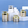 Роскошный пустой флакон с вакуумным эмульсионным насосом 30 г, 50 г, 100 г, золото, серебро, безвоздушный насос, банка для путешествий, контейнер для лосьона для упаковки косметики