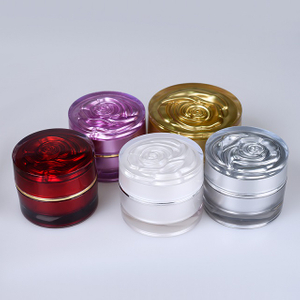 5 г 10 г 15 г 20 г 30 г 50 г Пустые золотисто-розовые белые акриловые банки для ухода за кожей Пластиковые косметические кремы для лица Пластиковые банки с крышками