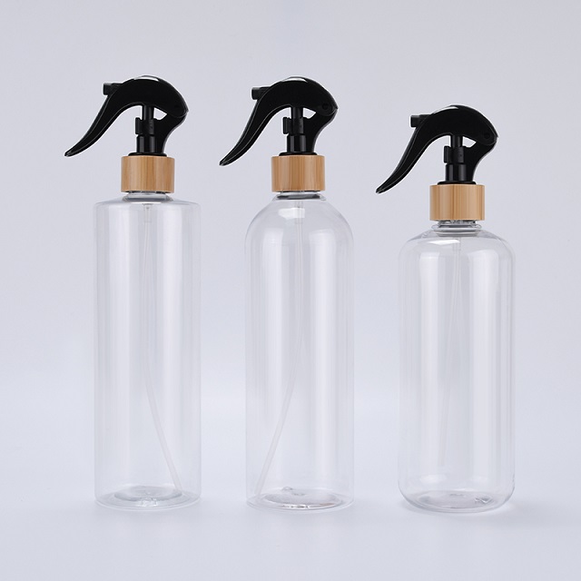 Косметическая упаковка 100 мл 120 мл 250 мл 300 мл 500 мл Пластиковый распылитель для домашних животных с бамбуковой крышкой для диспенсера для волос