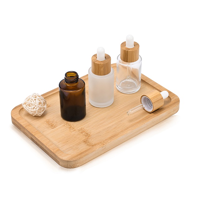 Изготовленный на заказ логотип 100 мл матовая стеклянная косметическая упаковка 15 мл 20 мл 30 мл 50 мл круглые стеклянные флаконы для эфирного масла для волос и лица с бамбуковой крышкой-капельницей