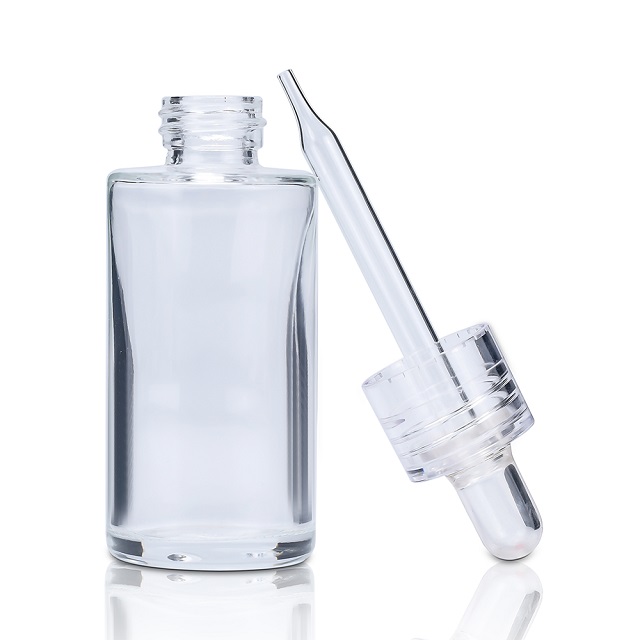 Бесплатный образец пустой косметики 1 унция 30 мл 50 мл 60 мл прозрачная сыворотка для ухода за кожей эфирное масло для волос стеклянная бутылка-капельница с прозрачной капельницей