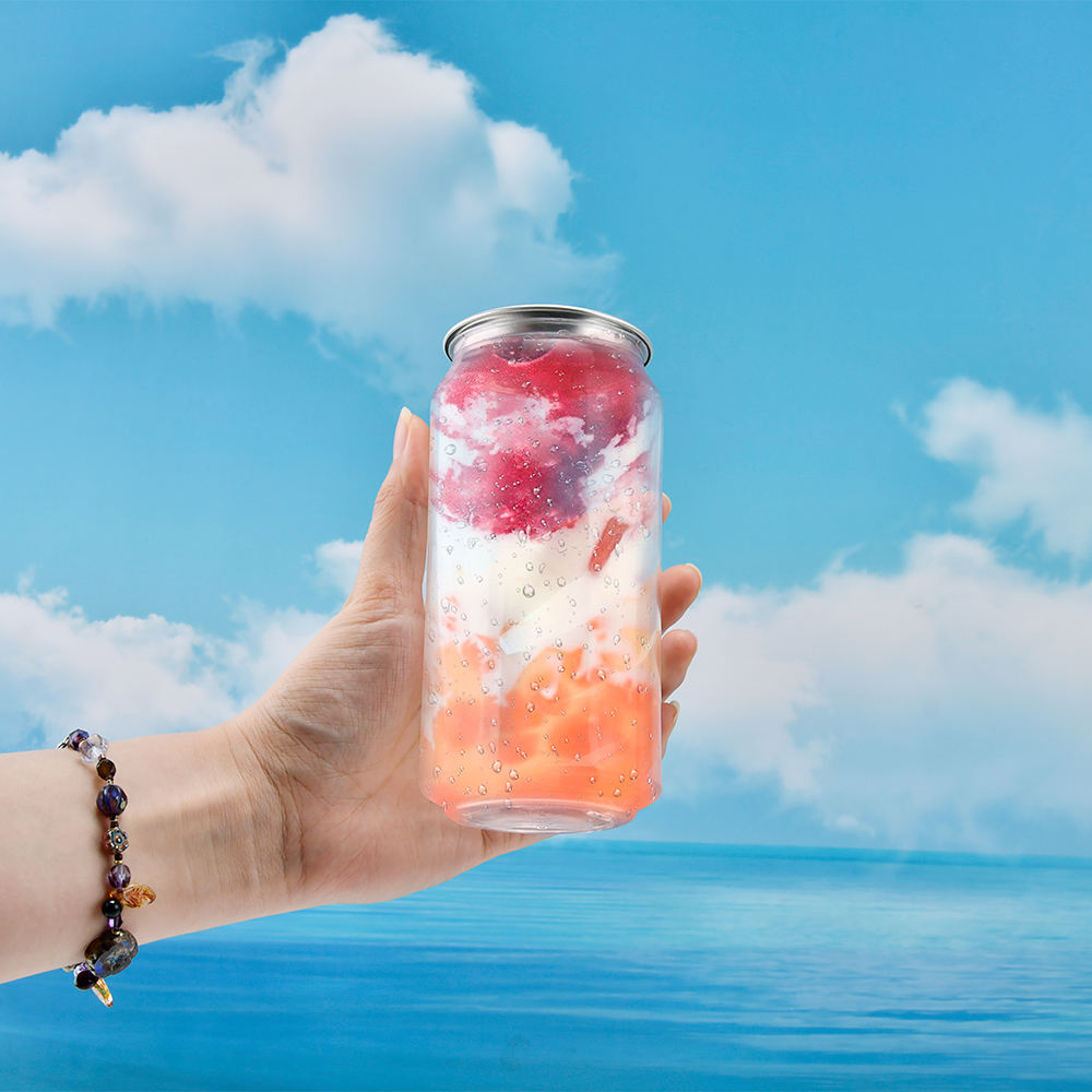 Китайская фабрика 250 мл 330 мл 500 мл круглая пластиковая чашка для безалкогольных напитков ПЭТ-торт может очистить фруктовый сок пластиковые банки для газировки с герметичной крышкой