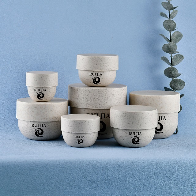 Экологичные косметические контейнеры из пшеничной соломы 30 г 50 г 100 г 200 г 300 г 500 г Чаша для маски для волос Крем для лица Пластиковая банка для крема