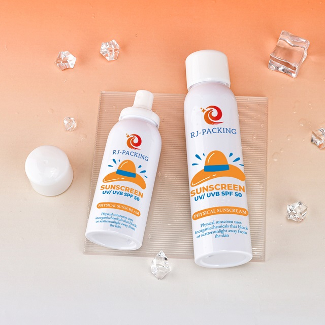 ПЭТ-бутылка с индивидуальной печатью и дозатором-насосом для косметической упаковки под частной маркой солнцезащитного лосьона