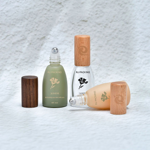 12 мл коническая косметическая упаковка, стеклянная розовая, зеленая рулонная бутылка, стеклянная бутылка с роликом для духов и эфирного масла с крышкой из бука