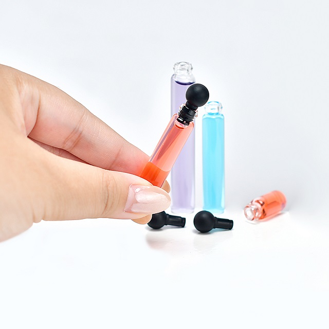 Пользовательские 0,5 мл 1 мл 2 мл 3 мл шариковая пробка мини-стеклянная трубка флакон духов образец пробирки бутылка с шариковой пробкой