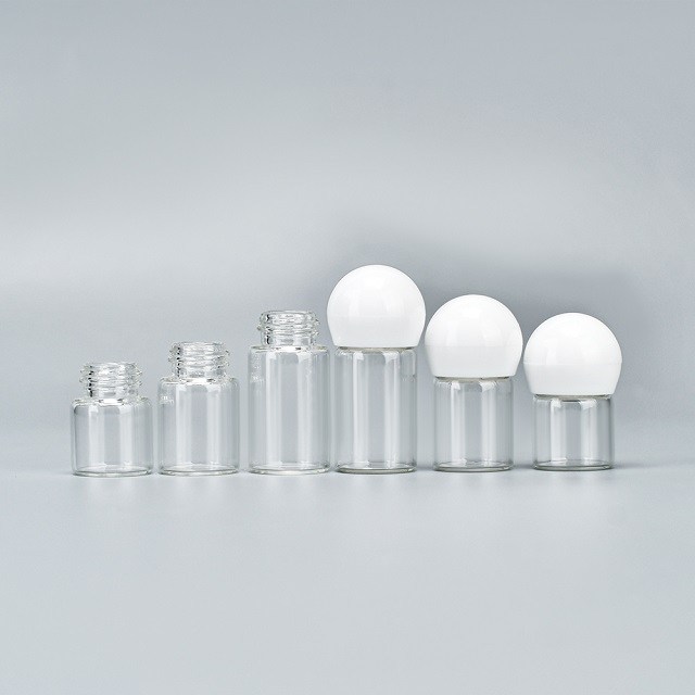 Оптовая продажа прозрачный коричневый 1 мл 2 мл 3 мл маленькая шариковая крышка бутылка эфирного масла пустой контейнер для ухода за лицом косметическая упаковка