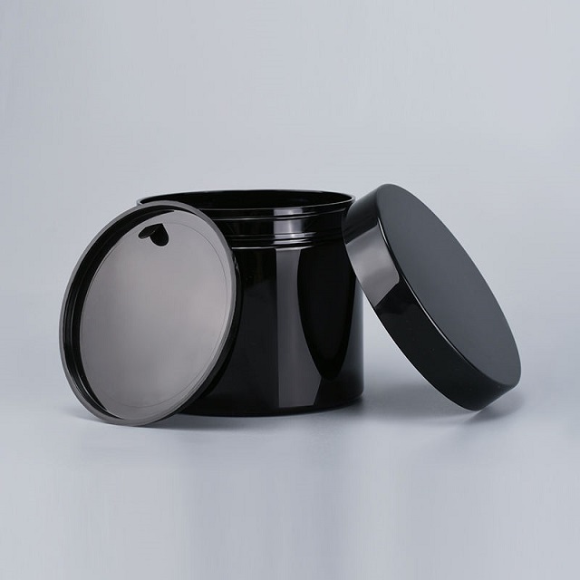 Пользовательские круглые черные пластиковые банки ПЭТ-контейнер для пищевых белковых порошковых банок Дорожные пластиковые ПЭТ-бутылки для хранения банок