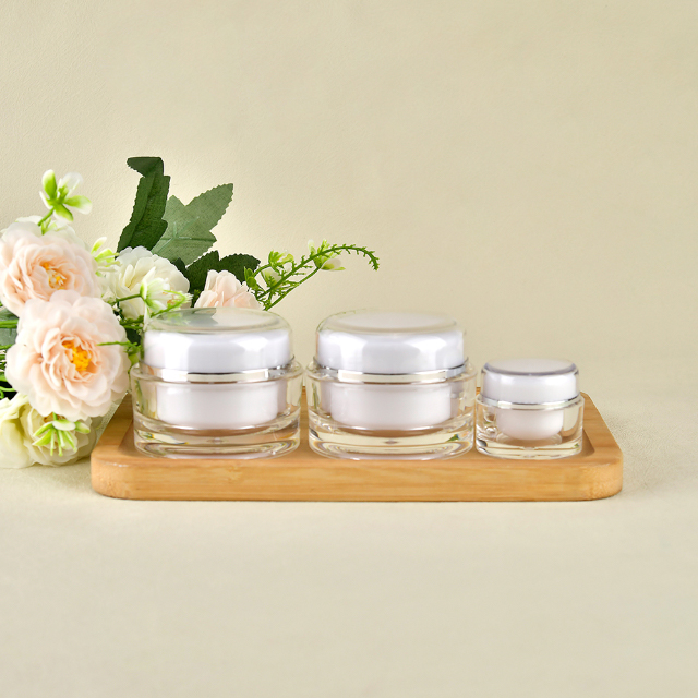 5г 15г 30г 50г Акриловый контейнер для крема Пустая прозрачная круглая пластиковая банка с двойной стенкой для крема для глаз и лица Косметическая упаковка для ухода за кожей
