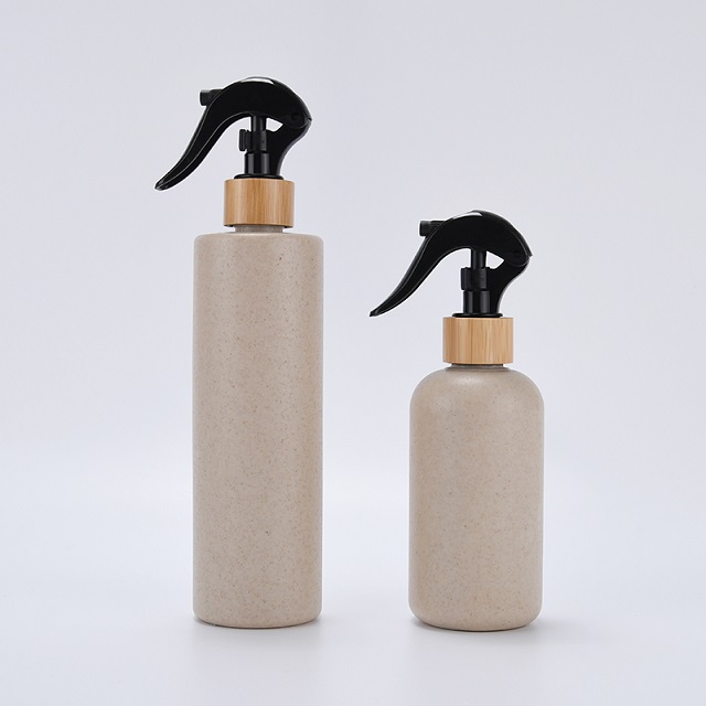 Косметическая упаковка 100 мл 120 мл 250 мл 300 мл 500 мл Пластиковый распылитель для домашних животных с бамбуковой крышкой для диспенсера для волос