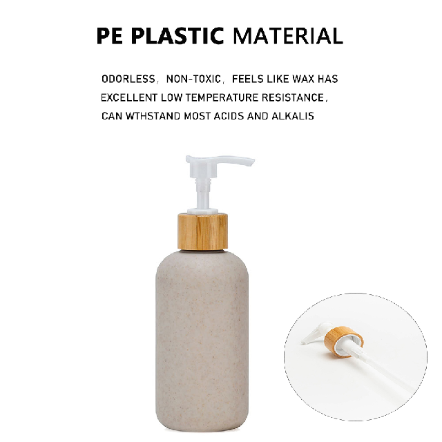 250 мл биоразлагаемое мыло для душа из пшеничной соломы, крем-кондиционер для волос, шампунь-лосьон, помпа, пластиковая бутылка с бамбуковой крышкой