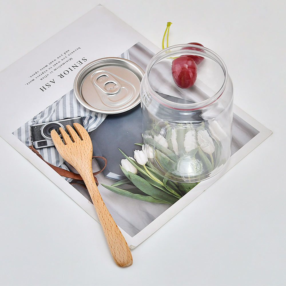 Китайская фабрика 250 мл 330 мл 500 мл круглая пластиковая чашка для безалкогольных напитков ПЭТ-торт может очистить фруктовый сок пластиковые банки для газировки с герметичной крышкой