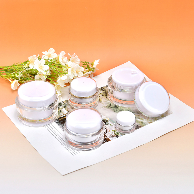 5г 15г 30г 50г Акриловый контейнер для крема Пустая прозрачная круглая пластиковая банка с двойной стенкой для крема для глаз и лица Косметическая упаковка для ухода за кожей