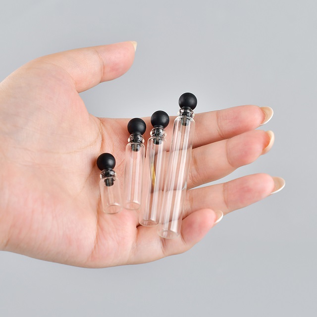 Пользовательские 0,5 мл 1 мл 2 мл 3 мл шариковая пробка мини-стеклянная трубка флакон духов образец пробирки бутылка с шариковой пробкой
