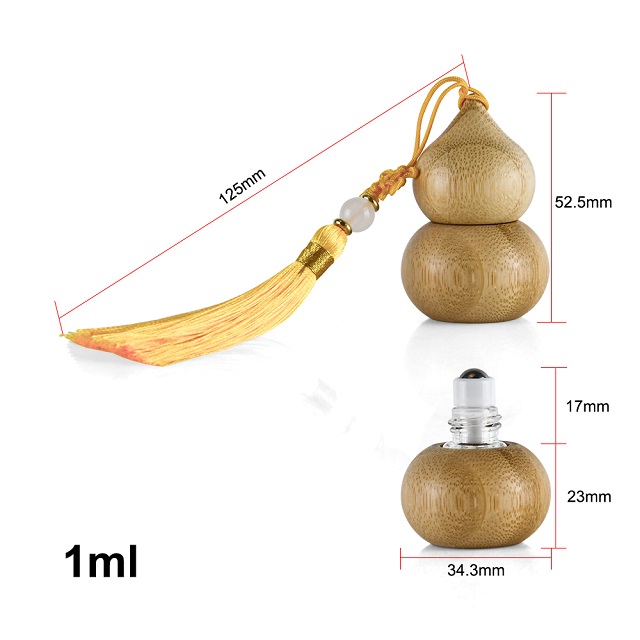 Китайский стиль, 1 мл, 2 мл, 5 мл, бамбуковое эфирное масло, ролик на бутылке, переупаковка, пустой флакон для духов с кисточкой