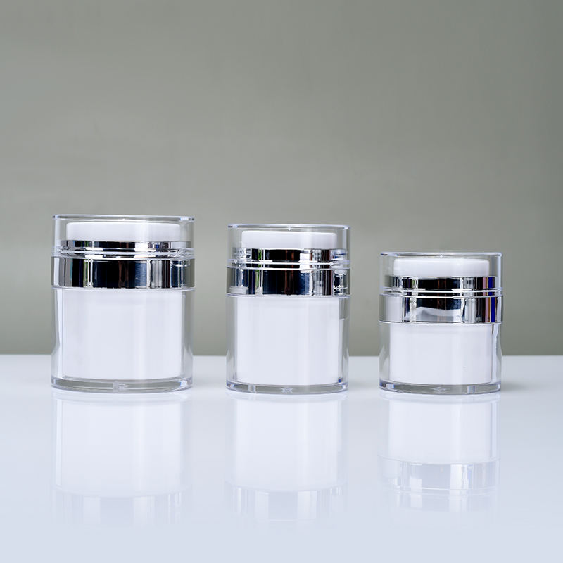 Высокое качество 1 унция 15 г 30 г 50 г 100 г пресс безвоздушный косметический крем для ухода за лицом банка вакуумная пластиковая упаковка контейнер