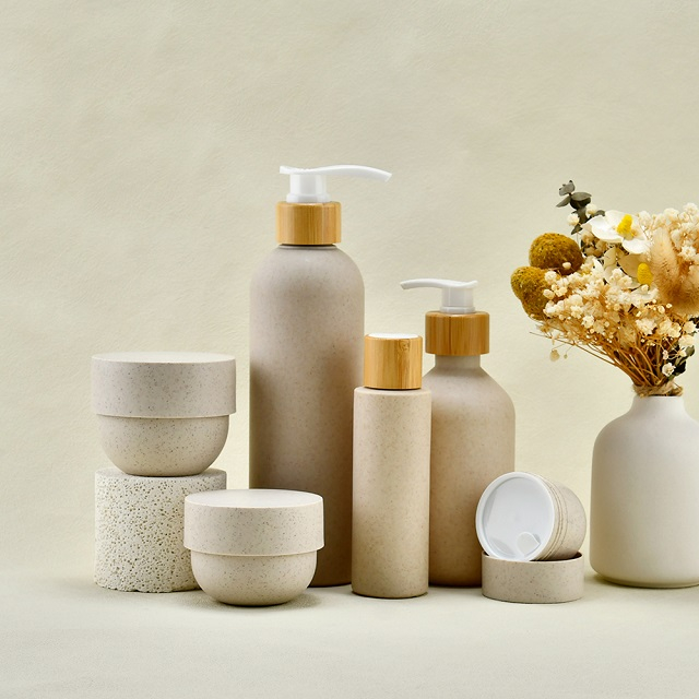 Экологичные косметические контейнеры из пшеничной соломы 30 г 50 г 100 г 200 г 300 г 500 г Чаша для маски для волос Крем для лица Пластиковая банка для крема