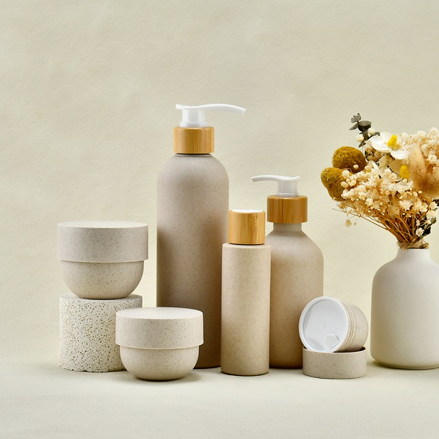 Экологичные косметические контейнеры из пшеничной соломы 30 г 50 г 100 г 200 г 300 г 500 г Чаша для маски для волос Крем для лица Пластиковая банка для крема