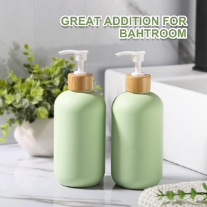Зеленый HDPE 200 мл 260 мл 300 мл 400 мл 800 мл 16 унций Мягкая косметическая упаковка Лосьон для тела Пластиковая бутылка шампуня Контейнер для кондиционера