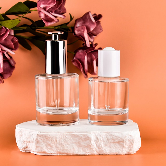 Пустая косметическая 1 унция 2 унции 30 мл 60 мл прозрачная парфюмерная сыворотка для ухода за кожей, эфирное масло для волос, капельница, стеклянная бутылка