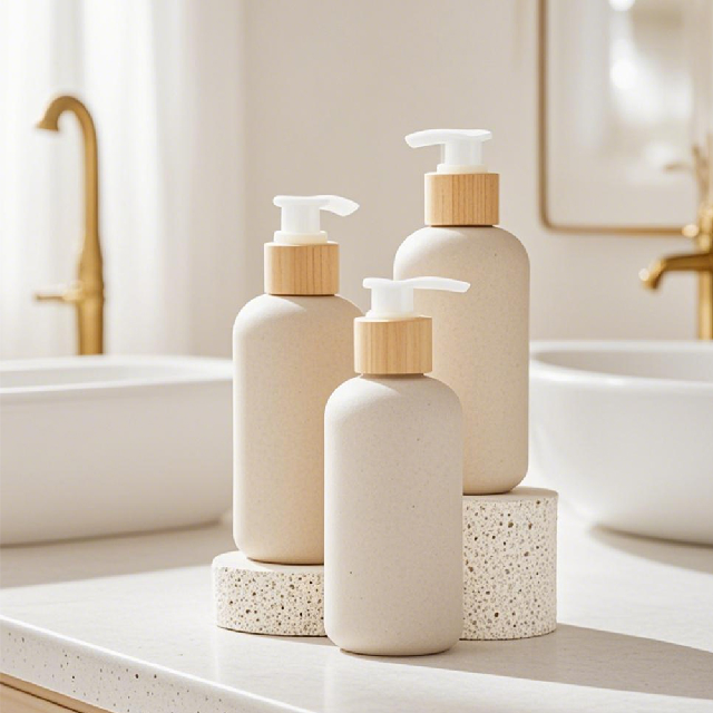 250 мл биоразлагаемое мыло для душа из пшеничной соломы, крем-кондиционер для волос, шампунь-лосьон, помпа, пластиковая бутылка с бамбуковой крышкой