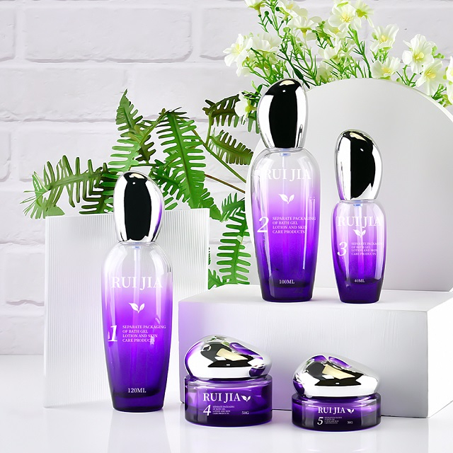 Роскошный косметический контейнер с индивидуальным логотипом, 40 мл, 100 мл, 120 мл, набор стеклянных бутылок, 30 г, 50 г, банка для крема для лица, упаковка для ухода за кожей