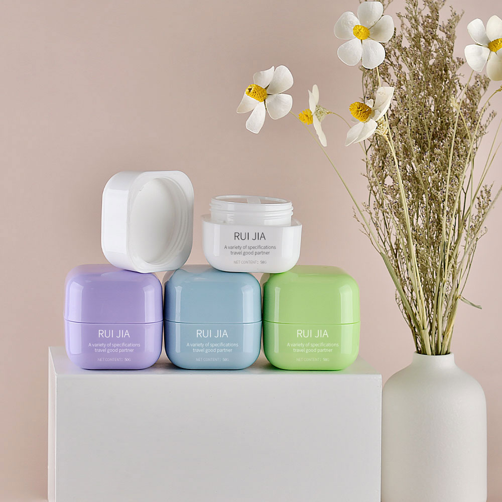 Косметический пакет для ухода за кожей, 20 г, 30 г, 50 г, квадратный полипропилен, синий, белый, фиолетовый, лосьон для глаз, крем, косметическая банка
