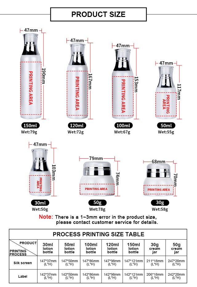 Пустые 30 мл 50 мл туалетные принадлежности гели лосьон крем пластиковые банки 100 мл 120 мл 150 мл безвоздушный насос набор косметических контейнеров
