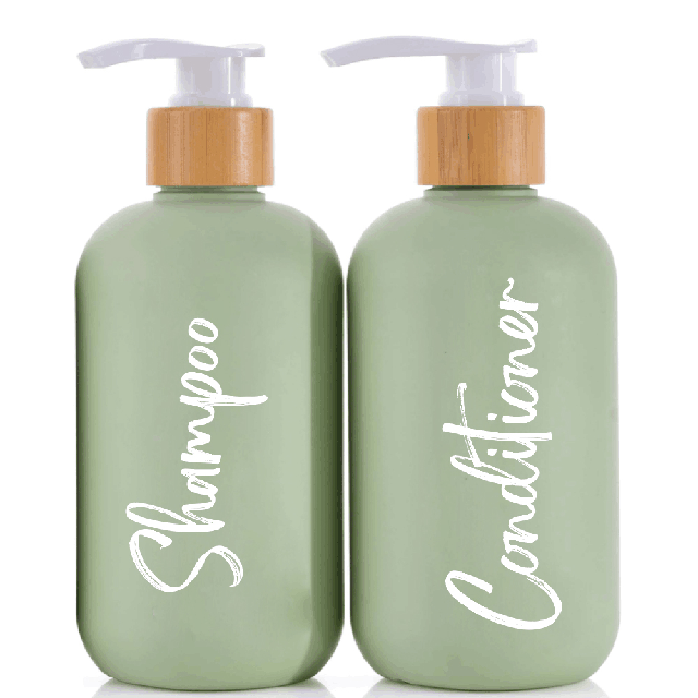 Дорожная косметическая упаковка «сделай сам», 300 мл шампунь и бутылка с насосом для мытья тела с бамбуковой крышкой