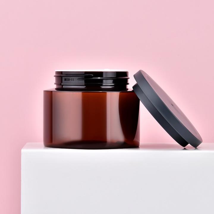 Пустой контейнер для крема для скраба для тела, 250 мл, ПЭТ-пластик, увлажняющее очищающее средство, вечерняя маска, косметическая банка для крема с пластиковой завинчивающейся крышкой