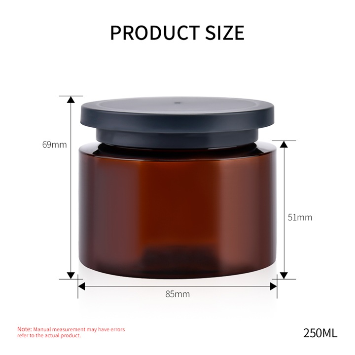 Пустой контейнер для крема для скраба для тела, 250 мл, ПЭТ-пластик, увлажняющее очищающее средство, вечерняя маска, косметическая банка для крема с пластиковой завинчивающейся крышкой