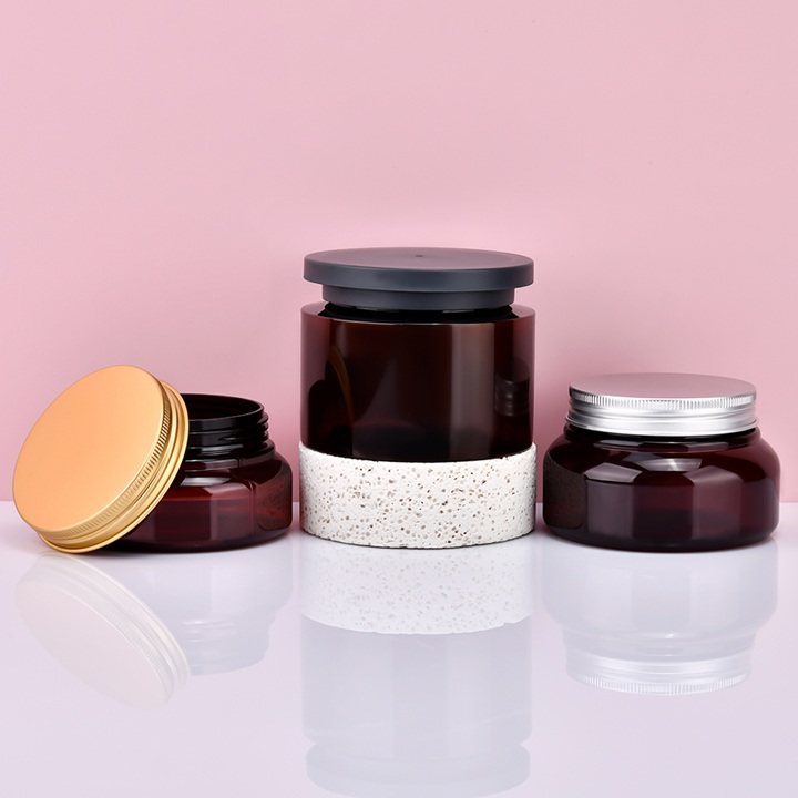 Пустой контейнер для крема для скраба для тела, 250 мл, ПЭТ-пластик, увлажняющее очищающее средство, вечерняя маска, косметическая банка для крема с пластиковой завинчивающейся крышкой