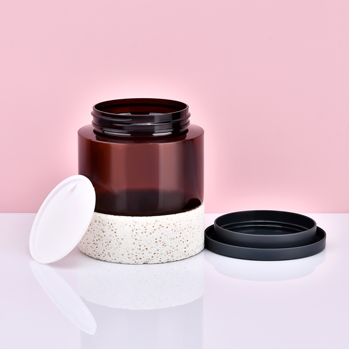 Пустой контейнер для крема для скраба для тела, 250 мл, ПЭТ-пластик, увлажняющее очищающее средство, вечерняя маска, косметическая банка для крема с пластиковой завинчивающейся крышкой